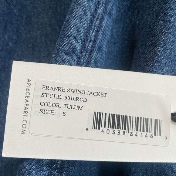 Apiece Apart Franke Swing Jacket in Tulum Wash, Small NWT - Picture 4 of 7